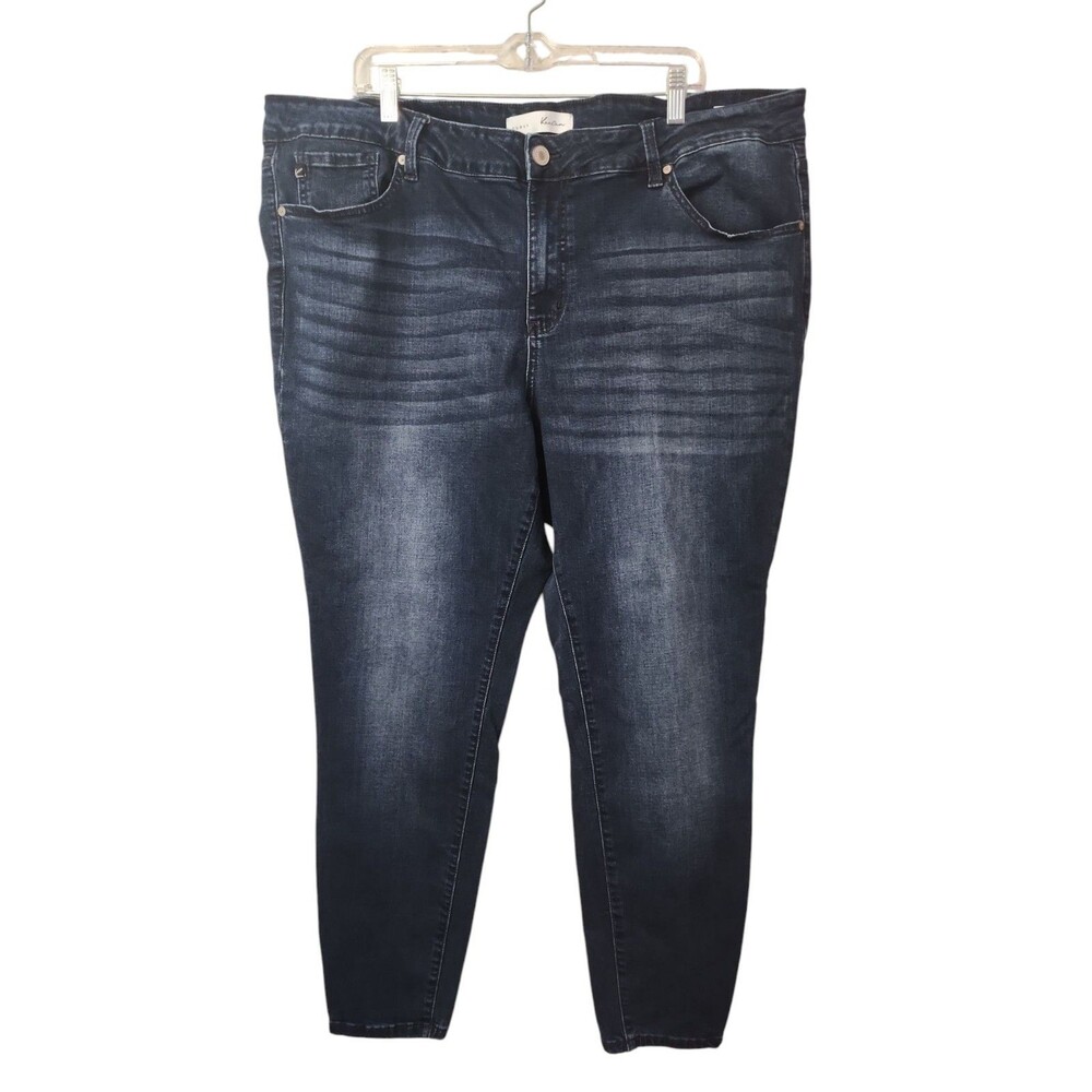 KanCan Jeans Curvy Skinny Woman's Plus Size 24 High Rise Whiskers 29" Inseam